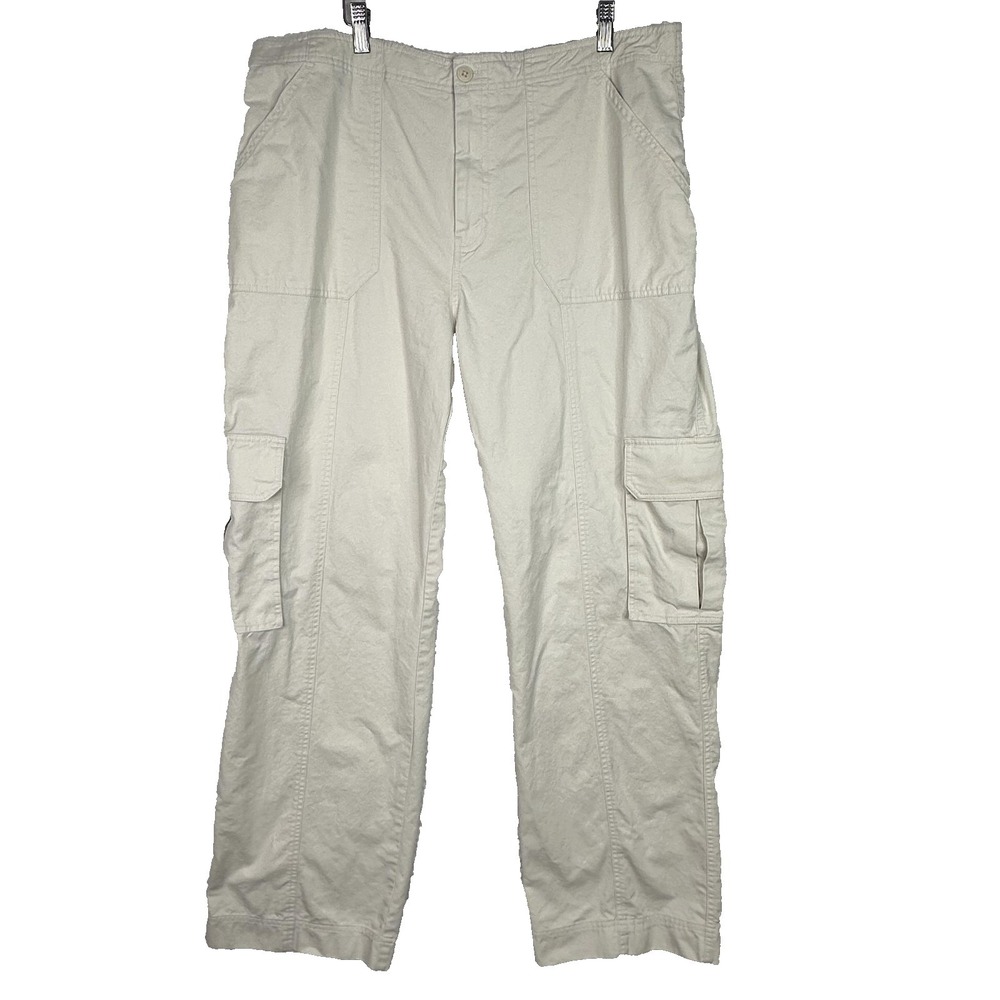 Abercrombie & Fitch Womens Cargo Pants 16L Khaki Utility Y2K Wide Leg Pockets